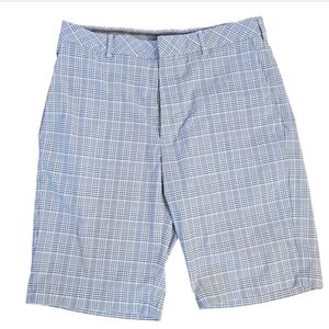 Walter Hagan Performance 11 Men's Blue Plaid Golf Pickleball Shorts, 32